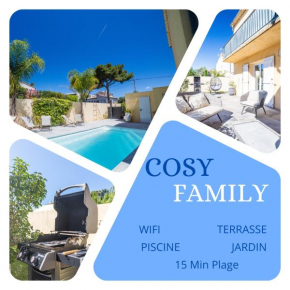 COSYFAMILY RDC 6pers-PISCINE-Jardin- Barbecue- TopPros Conciergerie Pérols